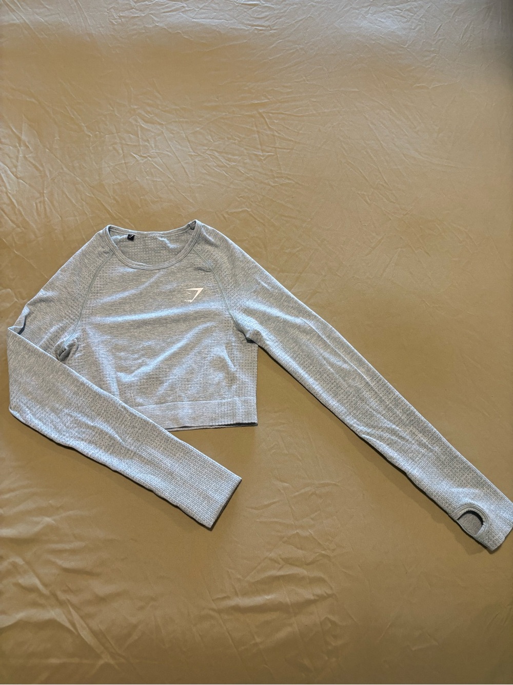 Gymshark Small Vital Seamless Long-Sleeve Crop Light Blue